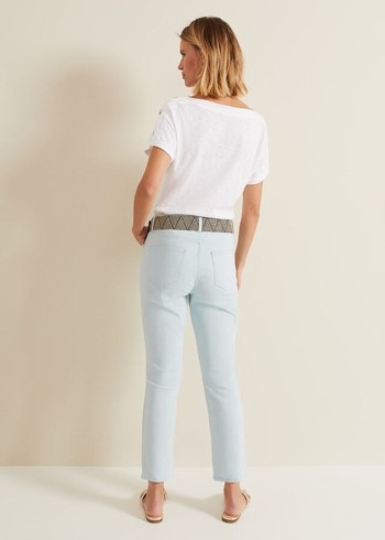 Phase Eight Lindsey Cropped Straight Leg Trousers Blue Australia | MP7041692